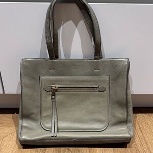 Vince Camuto Gray Leather Tote Bag